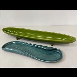 COPY - Celery/Olive Serving Dishes - Signed Russel Wright and other no marking